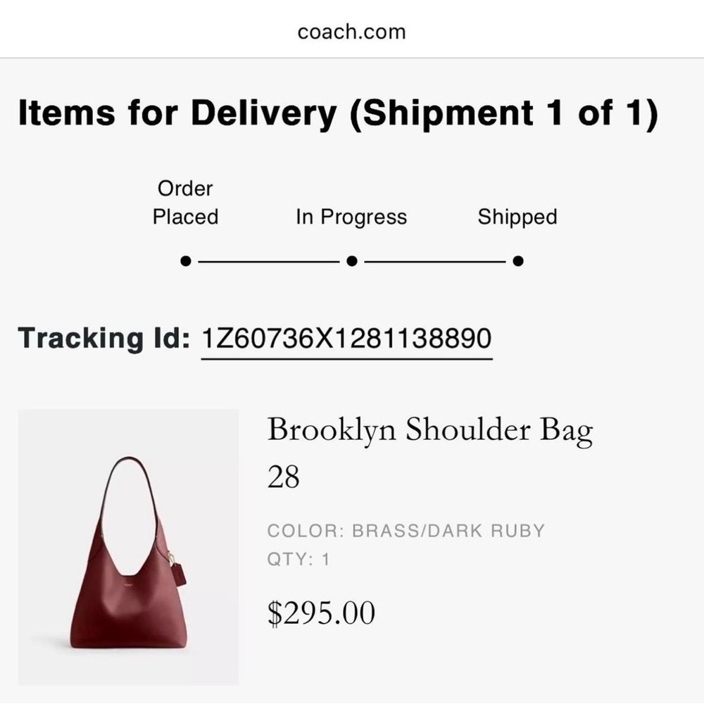 ❤️COACH Brooklyn 28 Bag in Ruby Red❤️ - Picture 8 of 11